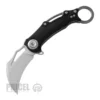 Сгъваем нож DREAMTECH D4221AB, черна дръжка, 14C28N, алуминиев цвят на острието Hawkbill Flipper и гладко острие