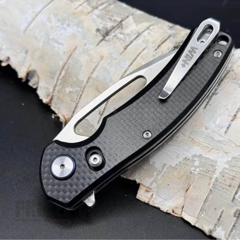 Сгъваем нож SKERRY W3444CF дръжка от карбон стомана D2 - Image 2